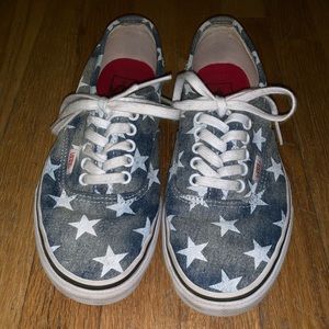 VANS authentic washed stars blue shoes